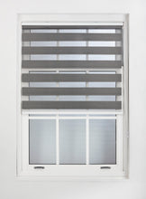 Load image into Gallery viewer, Dark Grey Day and Night Roller Blinds - Zebra Blind Dim or Translucent Vision Roller Shades for Windows and Doors - Dual Layer Fabric