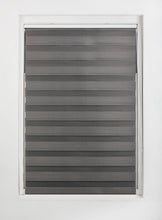Load image into Gallery viewer, Dark Grey Day and Night Roller Blinds - Zebra Blind Dim or Translucent Vision Roller Shades for Windows and Doors - Dual Layer Fabric