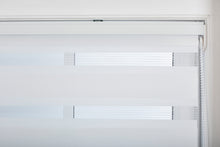Load image into Gallery viewer, White Day and Night Roller Blinds - Zebra Blind Dim or Translucent Vision Roller Shades for Windows and Doors - Dual Layer Fabric