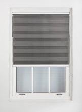 Load image into Gallery viewer, Dark Grey Day and Night Roller Blinds - Zebra Blind Dim or Translucent Vision Roller Shades for Windows and Doors - Dual Layer Fabric