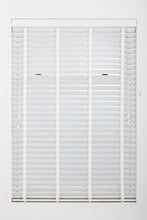 Load image into Gallery viewer, White Taped Wood 50mm Slat Venetian Blind
