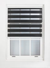 Load image into Gallery viewer, Black Day and Night Roller Blinds - Zebra Blind Dim or Translucent Vision Roller Shades for Windows and Doors - Dual Layer Fabric