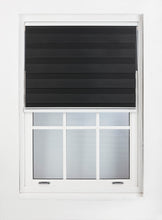 Load image into Gallery viewer, Black Day and Night Roller Blinds - Zebra Blind Dim or Translucent Vision Roller Shades for Windows and Doors - Dual Layer Fabric