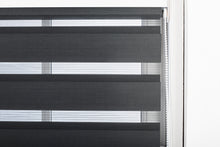 Load image into Gallery viewer, Black Day and Night Roller Blinds - Zebra Blind Dim or Translucent Vision Roller Shades for Windows and Doors - Dual Layer Fabric