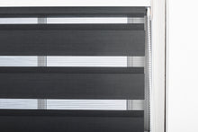 Load image into Gallery viewer, Black Day and Night Roller Blinds - Zebra Blind Dim or Translucent Vision Roller Shades for Windows and Doors - Dual Layer Fabric
