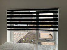 Load image into Gallery viewer, Day and Night Roller Blinds - Zebra Blind Dim or Translucent Vision Roller Shades for Windows and Doors - Dual Layer Fabric
