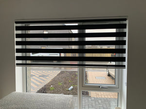 Day and Night Roller Blinds - Zebra Blind Dim or Translucent Vision Roller Shades for Windows and Doors - Dual Layer Fabric
